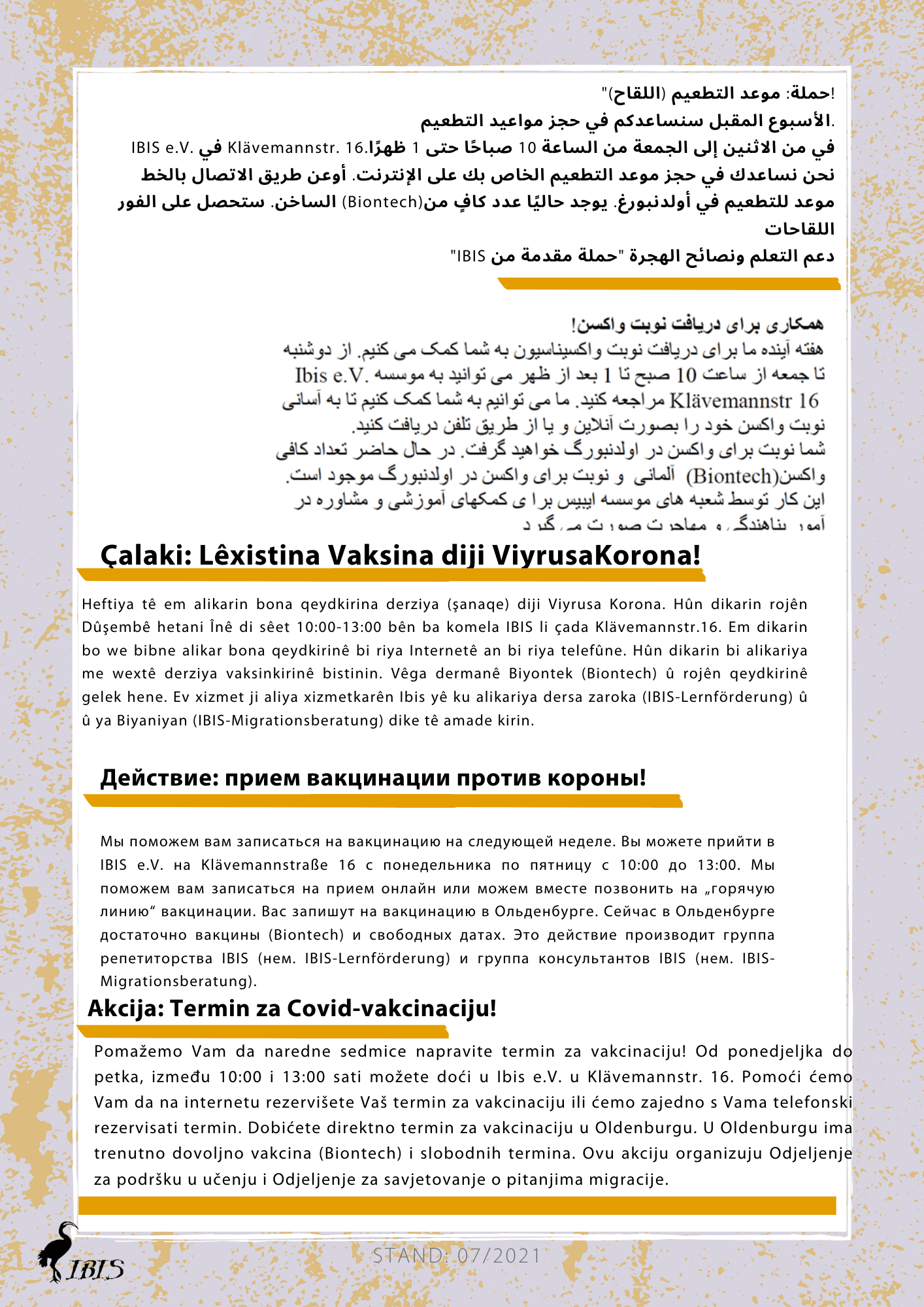 Aktion Impftermin_Post Arabisch Farsi usw