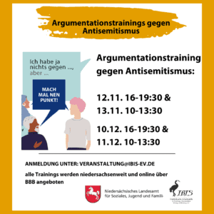 Argumentationstrainings gegen Antisemitismus @ Online