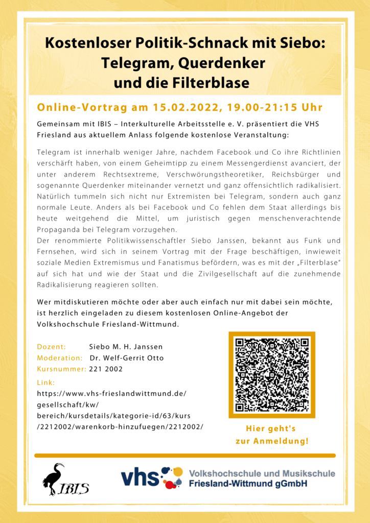 Kostenloser Politik-Schnack mit Siebo: Telegram, Querdenker und die Filterblase 5 Kostenloser Politik Schnack mit Siebo Telegram Querdenker und die Filterblase