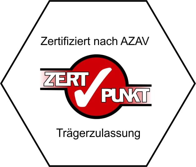 Lernförderung 1 EX 3.2.2a 06a Logo Zertpunkt AZAV Traegerzulassung siegel