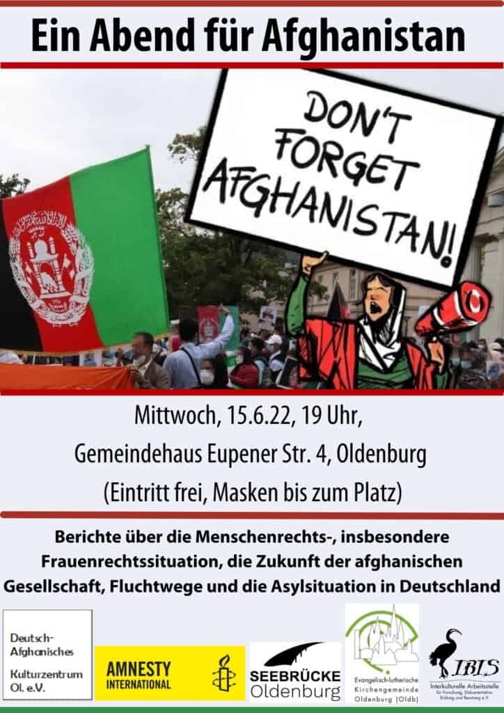 Ein Abend fuer Afghanistan 15.06.22 19 Uhr Gemeindehaus Eupener Str. 4 1