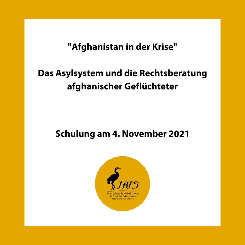 Schulung "Afghanistan in der Krise. Das Asylsystem und die Rechtsberatung afghanischer Geflüchteter" im November 2021 7 Bilder Homepage Archiv1