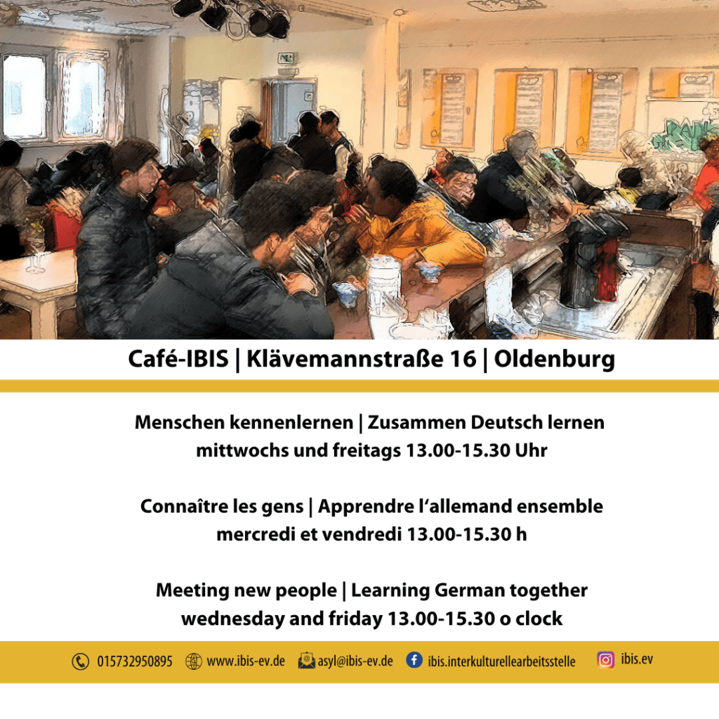 Deutsch lernen und Menschen kennenlernen: Bildungscafé 7 Instagram FB 3.2.2c 27 Flyer Bildungscafe mehrsprachig