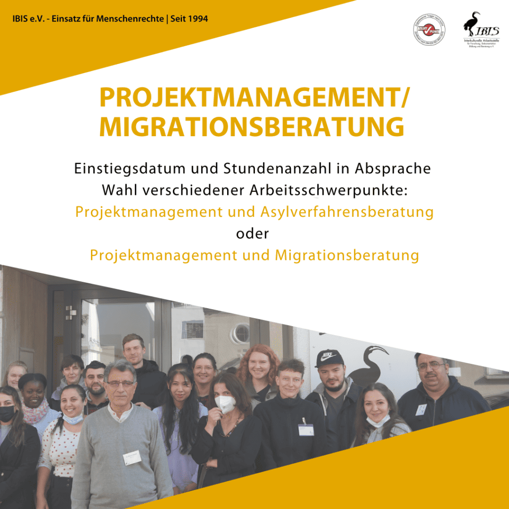 Stellenausschreibung für Projektmanagement/ Migrationsberatung 10 Projektmanagement Migrationsberatung
