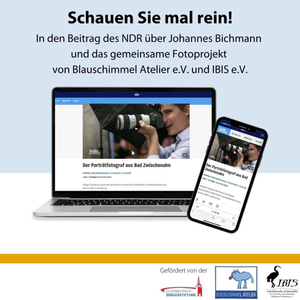 Beitrag des NDR über das Fotoprojekt "Vielfalt in Bildern" 10 SoMe Beitrag Der Portraetfotograf aus Bad Zwischenahn von Hallo Niedersachsen 1