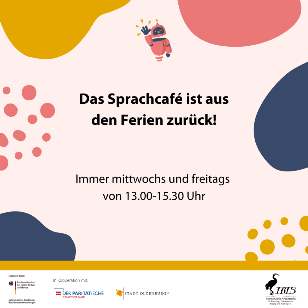 Das Sprachcafé ist aus den Ferien zurück! 4 Newsletter Antidiskriminierungsberatung und Sprachcafe 1