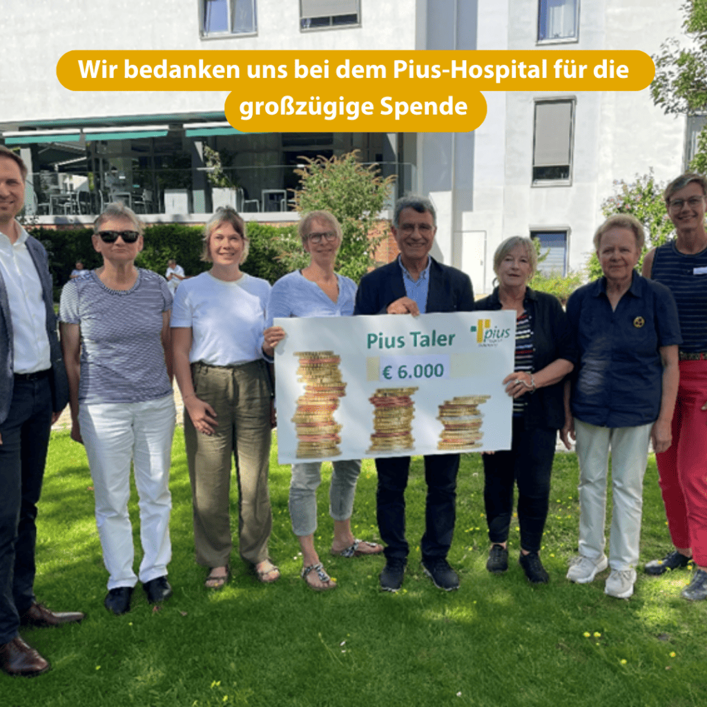 Wir bedanken uns bei dem Pius-Hospital für die großzügige Spende 9 Newsletter Oktober