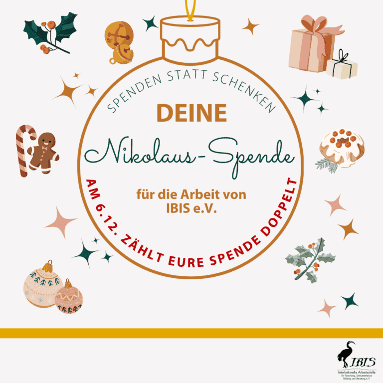 Spenden statt Schenken, Spende für die Arbeit von IBIS e.V.