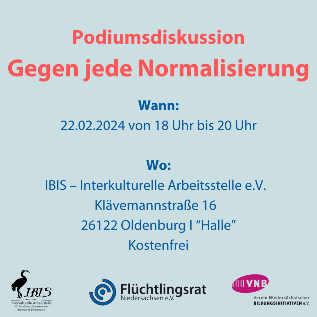 Podiumsdiskussion: Gegen jede Normalisierung 1 Podiumsdiskussion_Gegen jede Normalisierung