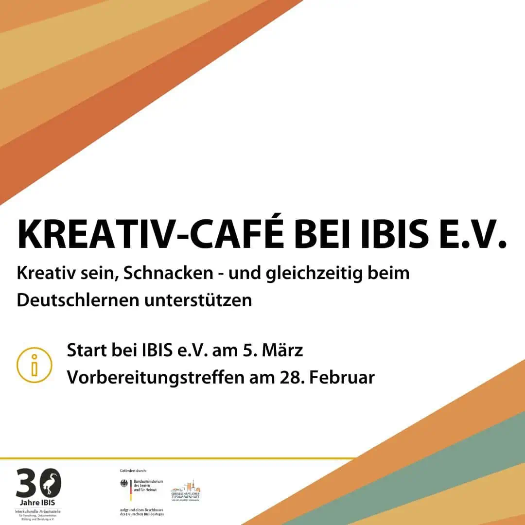 Start vom Kreativ-Café bei IBIS e.V. im März 2024
