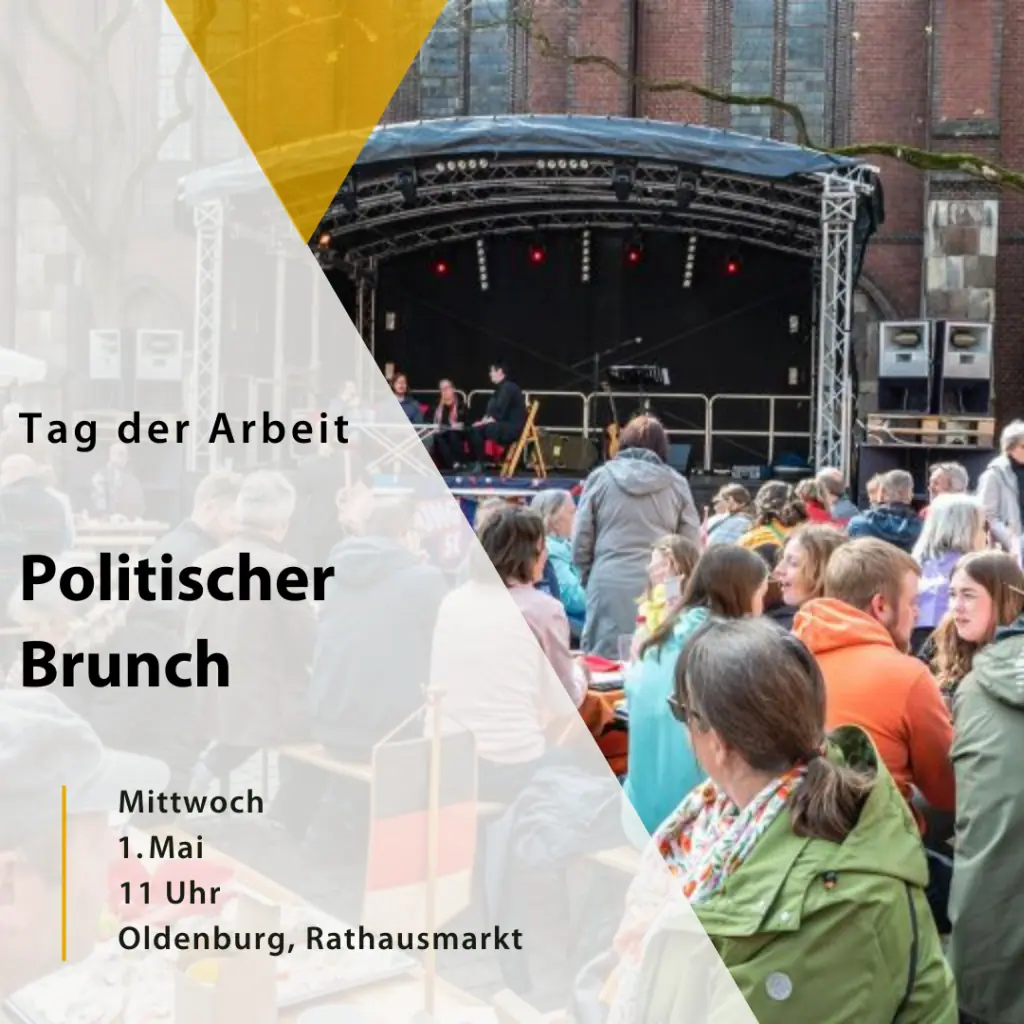 Tag der Arbeit, am ersten Mai, auf dem Rathausmarkt in Oldenburg