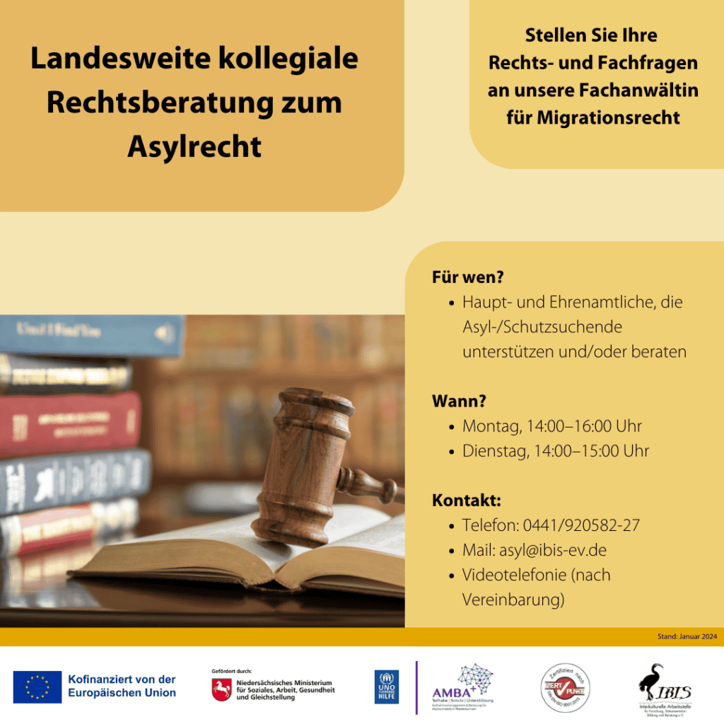 Landesweite kollegiale Rechtsberatung zum Asylrecht 5 Landesweite kollegiale Rechtsberatung