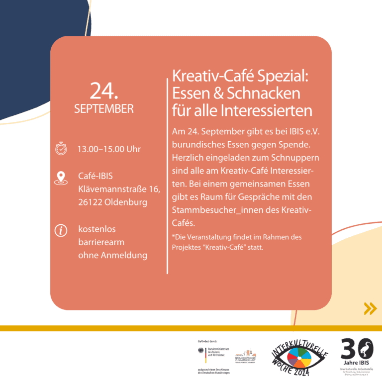 Café und Kultur 1 Kreativ-Café Spezial im Rahmen der Interkulturellen Woche