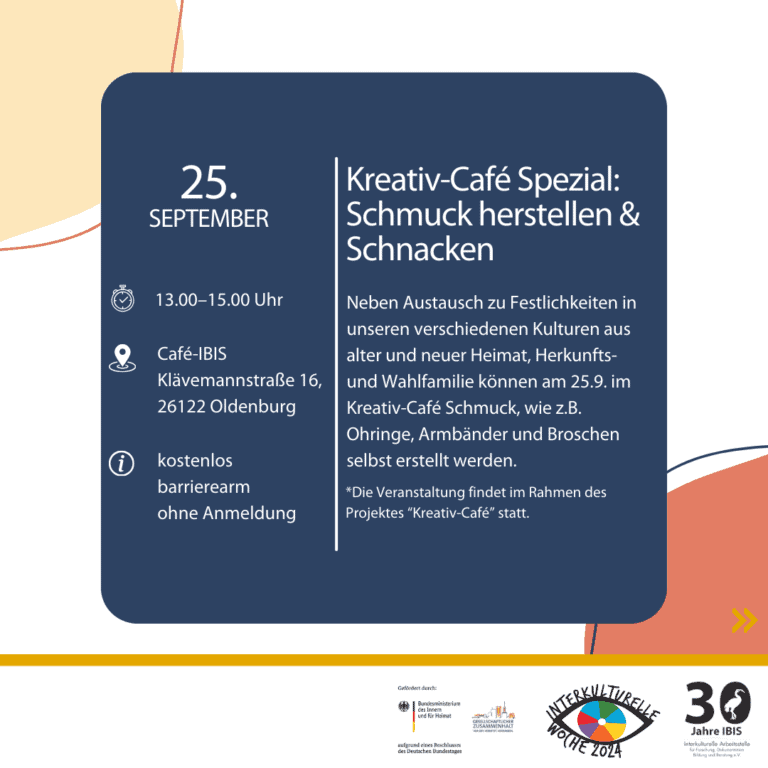 Café und Kultur 2 Kreativ-Café Spezial im Rahmen der Interkulturellen Woche