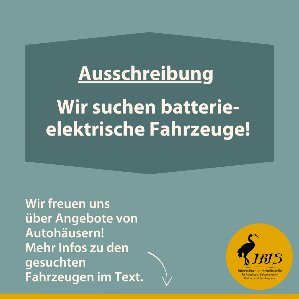 Ausschreibung: Wir suchen batterieelektrische Fahrzeuge! 2 Ausschreibung Elektrifizierung unseres Fuhrparks