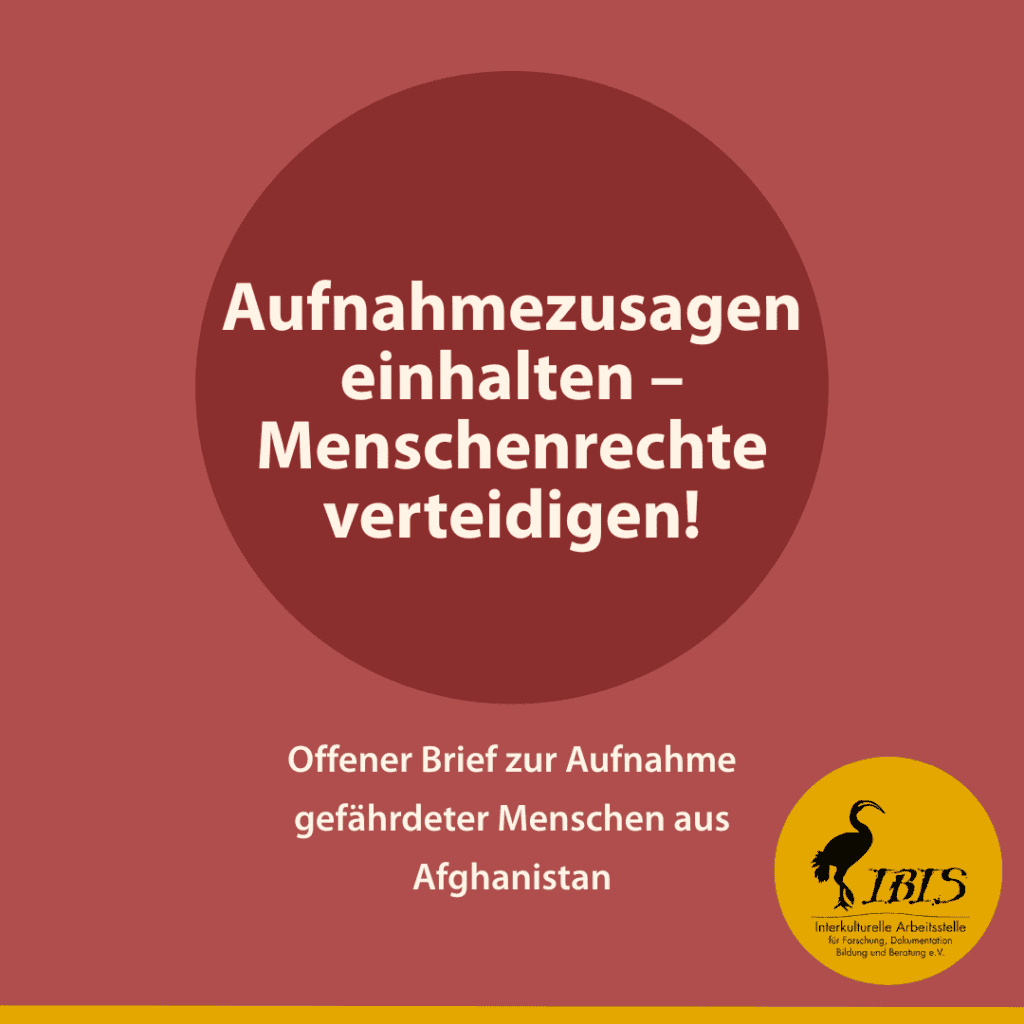 Aufnahmezusagen einhalten - Menschenrechte verteidigen! 1 Offener Brief: Aufnahmezusagen einhalten - Menschenrechte verteidigen!